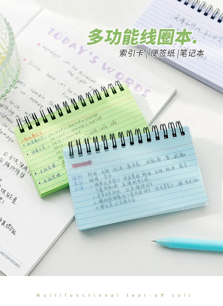 Horizontal Line Notebook Tearable Coil Book Cuaderno Journal Note Book Office Supplies Diary Libretas Stationery Notebooks