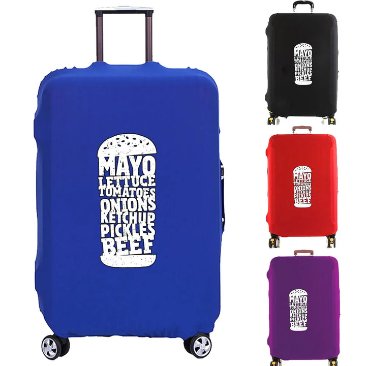 Hamburger Pattern Luggage Cover Suitcase Protector Thicker Elastic Dust Covering for 18-32 Inch Trolley Case Travel Accessories