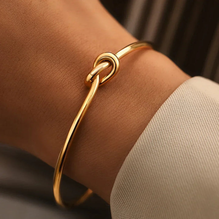 Vintage Stainless Steel Woven Twist Cuff Bangle or Braided Cable Statement Streetwear Bracelet