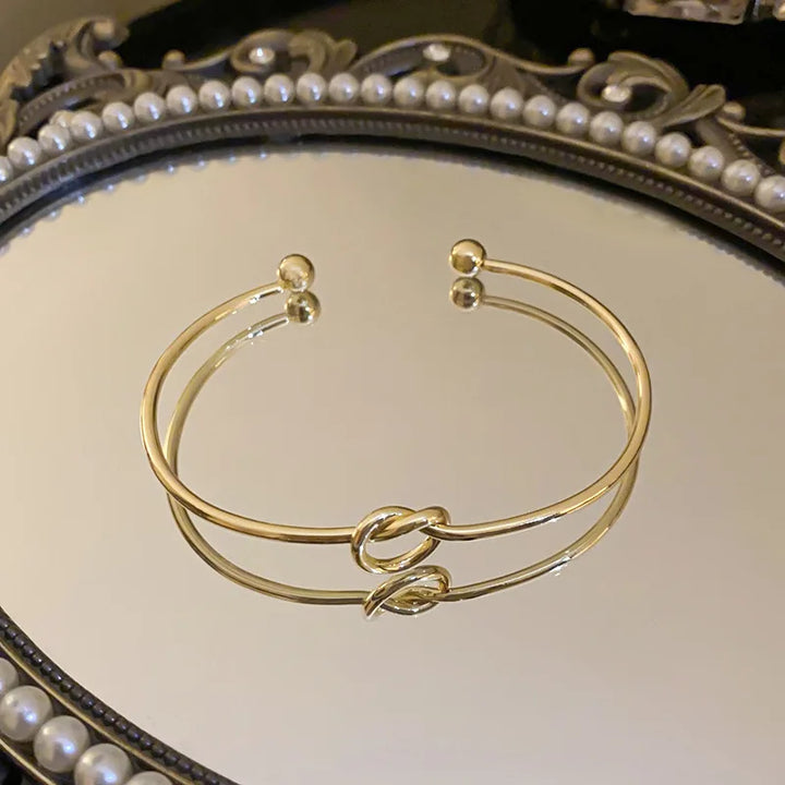 Vintage Stainless Steel Woven Twist Cuff Bangle or Braided Cable Statement Streetwear Bracelet