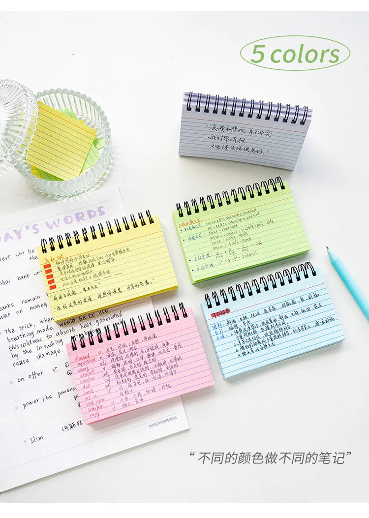 Horizontal Line Notebook Tearable Coil Book Cuaderno Journal Note Book Office Supplies Diary Libretas Stationery Notebooks